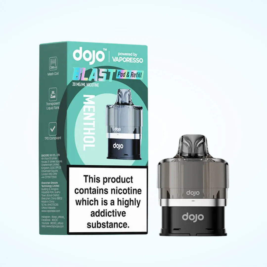 Menthol flavoured Dojo Blast Replacement Pod in Cambridge Blue Colour