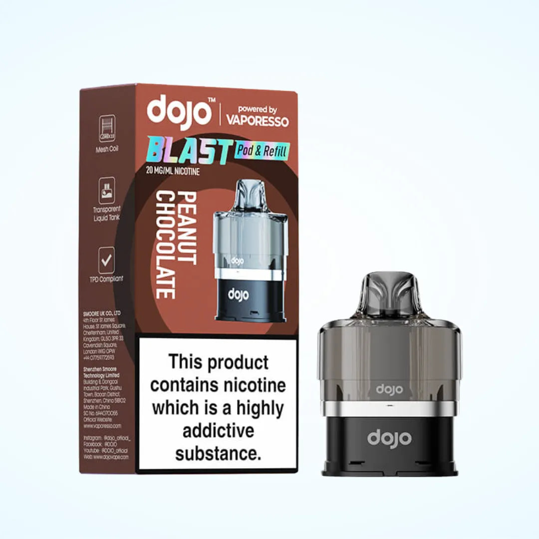 Peanut Chocolate flavoured Dojo Blast Replacement Pod in Dark Brown Colour
