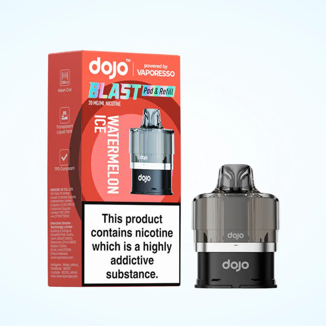 Watermelon Ice flavoured Dojo Blast Replacement Pod in Light Red Colour