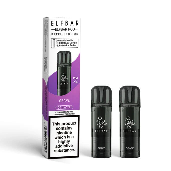 Grape flavoured ELFBAR 600 Prefilled Pod