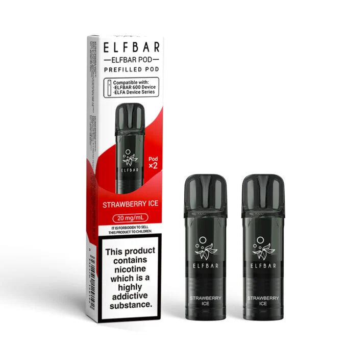 Strawberry Ice flavoured ELFBAR 600 Prefilled Pod