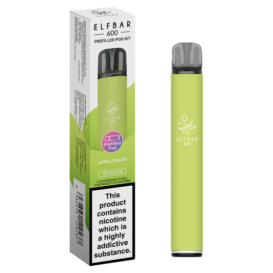 Apple Peach flavoured ELFBAR 600 Prefilled Pod Kit
