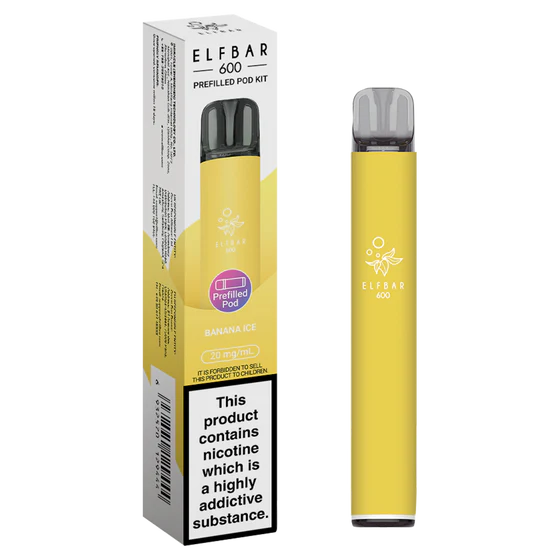 Banana Ice flavoured ELFBAR 600 Prefilled Pod Kit