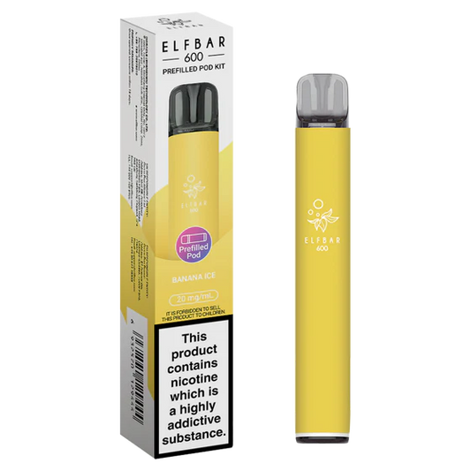 Banana Ice flavoured ELFBAR 600 Prefilled Pod Kit