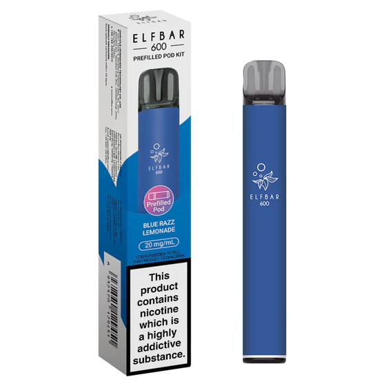Blue Razz Lemonade flavoured ELFBAR 600 Prefilled Pod Kit