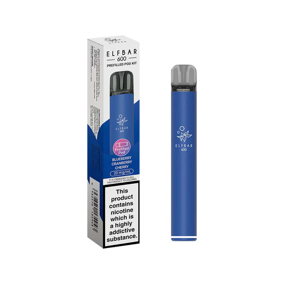 Blueberry Cranberry Cherry flavoured ELFBAR 600 Prefilled Pod Kit