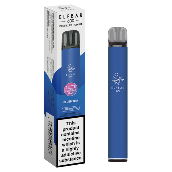 Blueberry flavoured ELFBAR 600 Prefilled Pod Kit