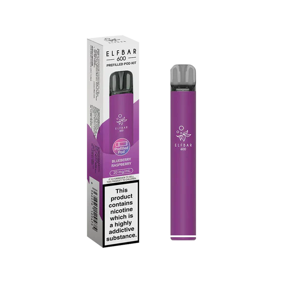 Blueberry Raspberry flavoured ELFBAR 600 Prefilled Pod Kit