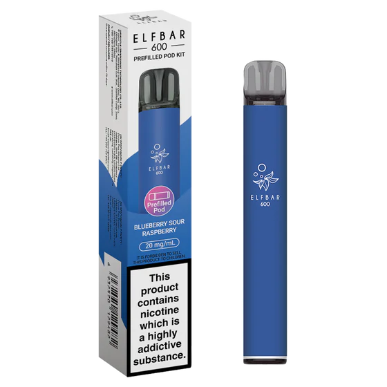 Blueberry Sour Raspberry flavoured ELFBAR 600 Prefilled Pod Kit