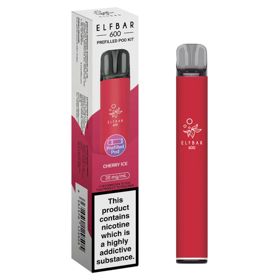 Cherry Ice flavoured ELFBAR 600 Prefilled Pod Kit