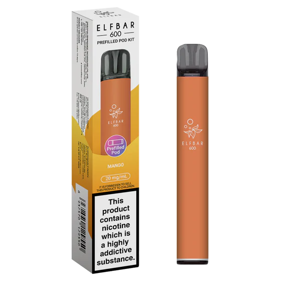 Mango flavoured ELFBAR 600 Prefilled Pod Kit