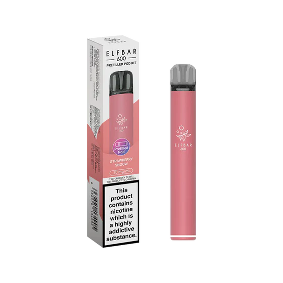 Strawberry Snoow flavoured ELFBAR 600 Prefilled Pod Kit