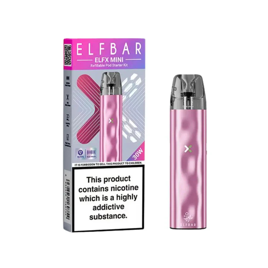 Pink coloured ELFX Mini Prefilled Vape Kit