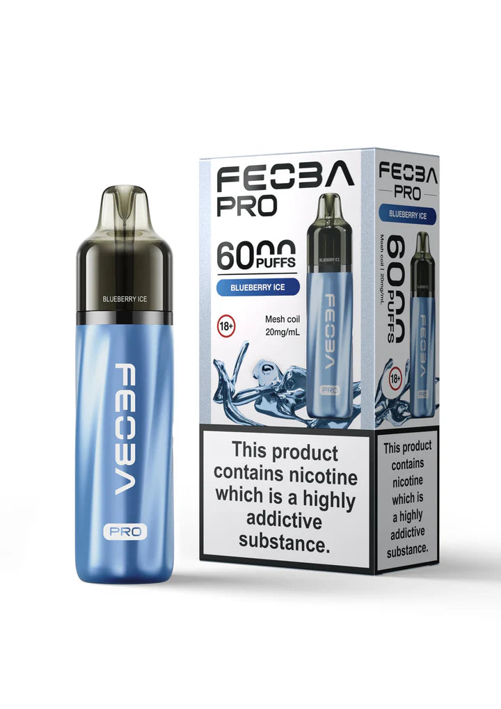 Blueberry Ice flavoured Feoba Pro 6000 Prefilled Vape Kit in Blue