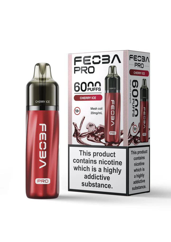 Cherry Ice flavoured Feoba Pro 6000 Prefilled Vape Kit in Red
