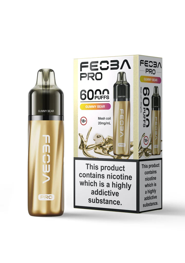 Gummy Bear flavoured Feoba Pro 6000 Prefilled Vape Kit in Yellow
