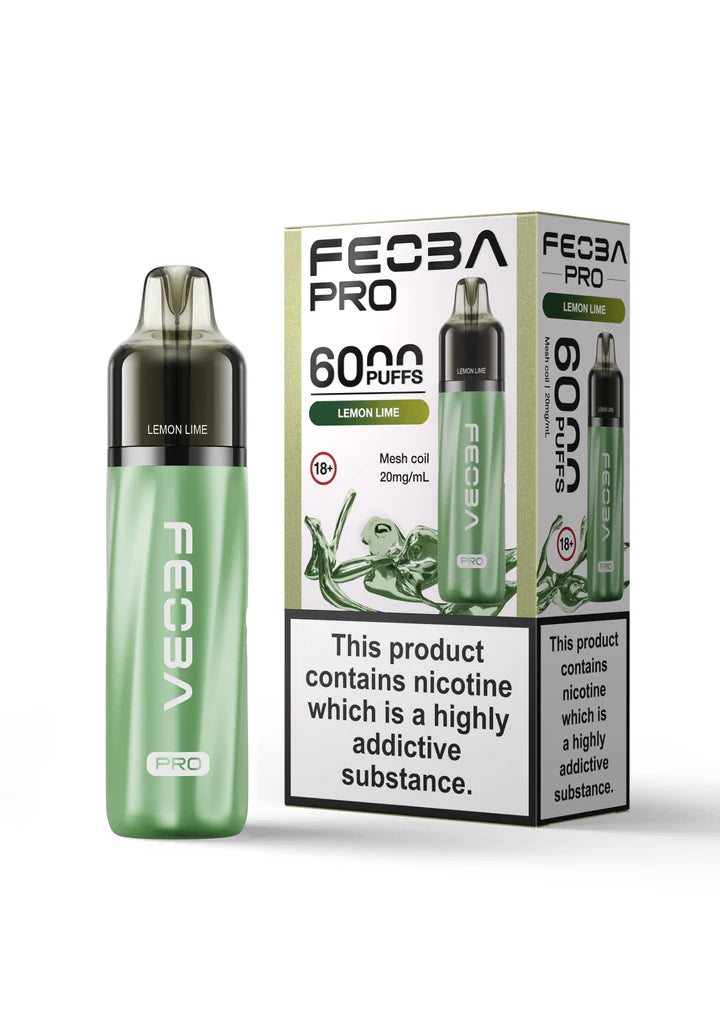 Lemon Lime flavoured Feoba Pro 6000 Prefilled Vape Kit in Green