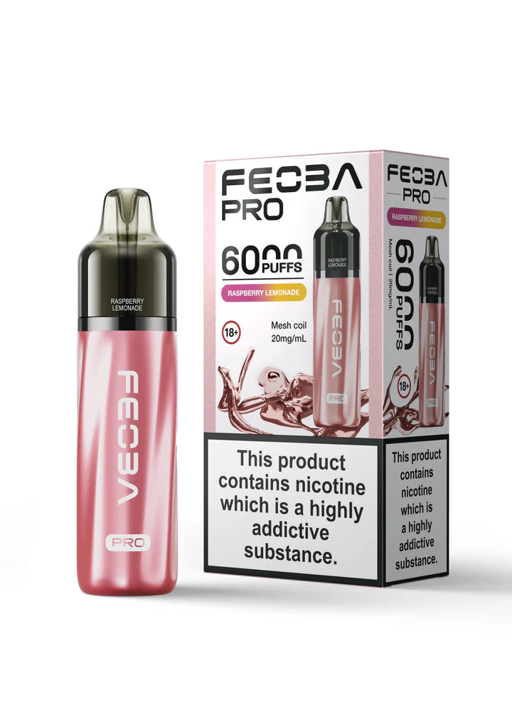 Raspberry Lemonade flavoured Feoba Pro 6000 Prefilled Vape Kit in Pink