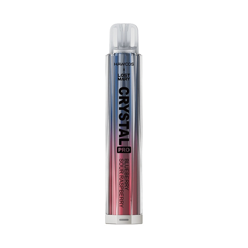 Blueberry Sour Raspberry flavoured Hawcos x Lost Mary Crystal Pro Prefilled Pod Kit in Blue and Red Colour