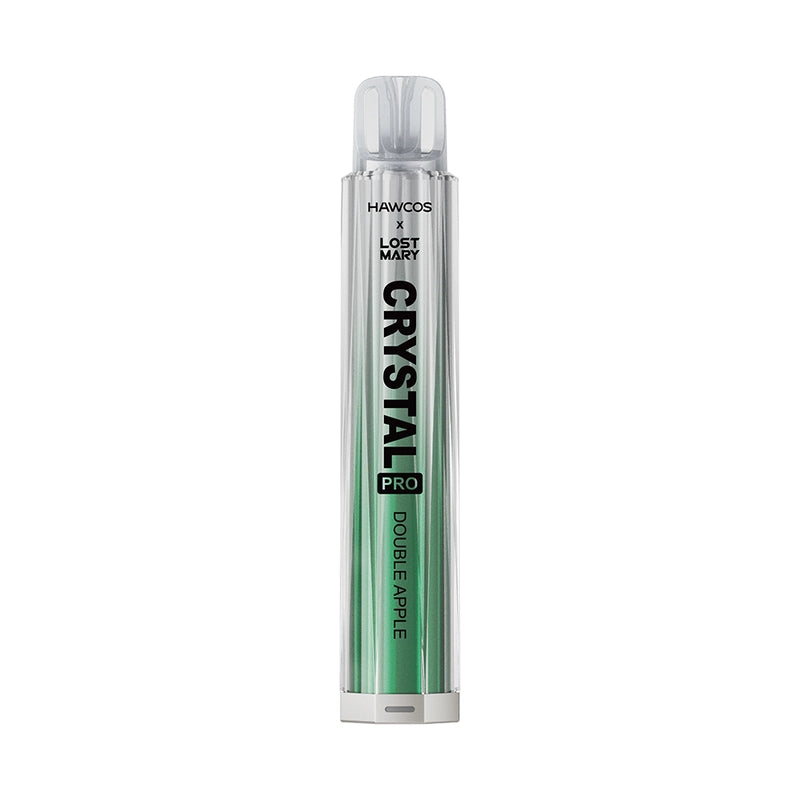 Double Apple flavoured Hawcos x Lost Mary Crystal Pro Prefilled Pod Kit in White and Green Colour