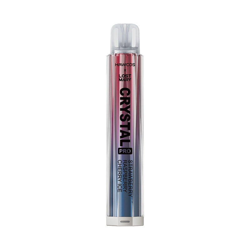Strawbeery Raspberry Cherry Ice flavoured Hawcos x Lost Mary Crystal Pro Prefilled Pod Kit in Red and Blue Colour
