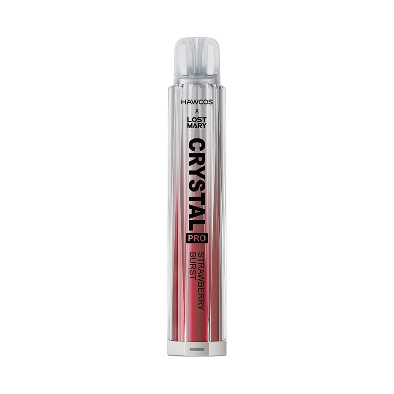 Strawberry Burst flavoured Hawcos x Lost Mary Crystal Pro Prefilled Pod Kit in White and Red Colour