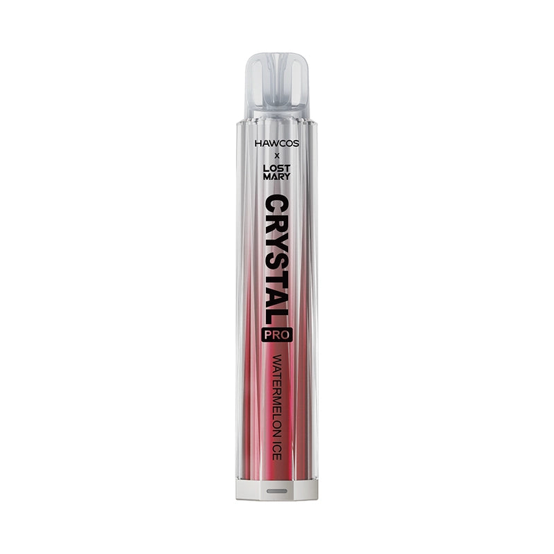 Watermelon Ice flavoured Hawcos x Lost Mary Crystal Pro Prefilled Pod Kit in White and Red Colour