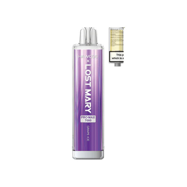 Grape Ice flavoured Hawcos x Lost Mary Pro Max 7000 in Purple Colour