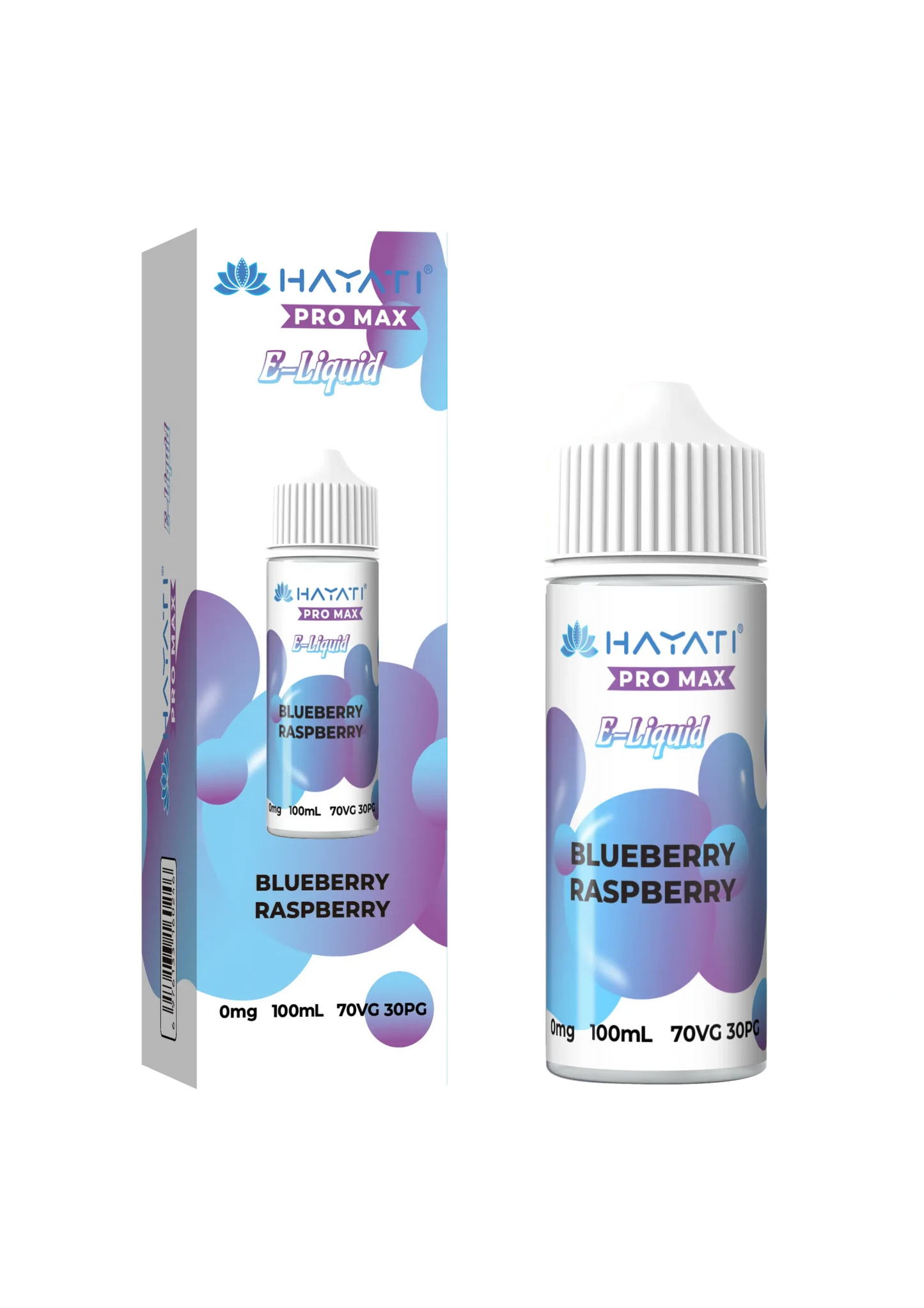 Blueberry Raspberry flavoured Hayati Pro Max E-liquid 100ml Shortfill