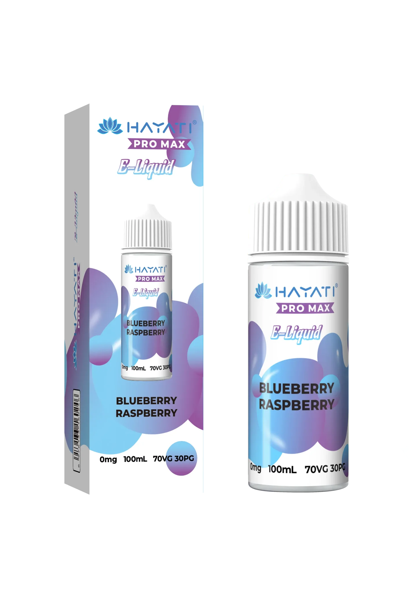 Blueberry Raspberry flavoured Hayati Pro Max E-liquid 100ml Shortfill