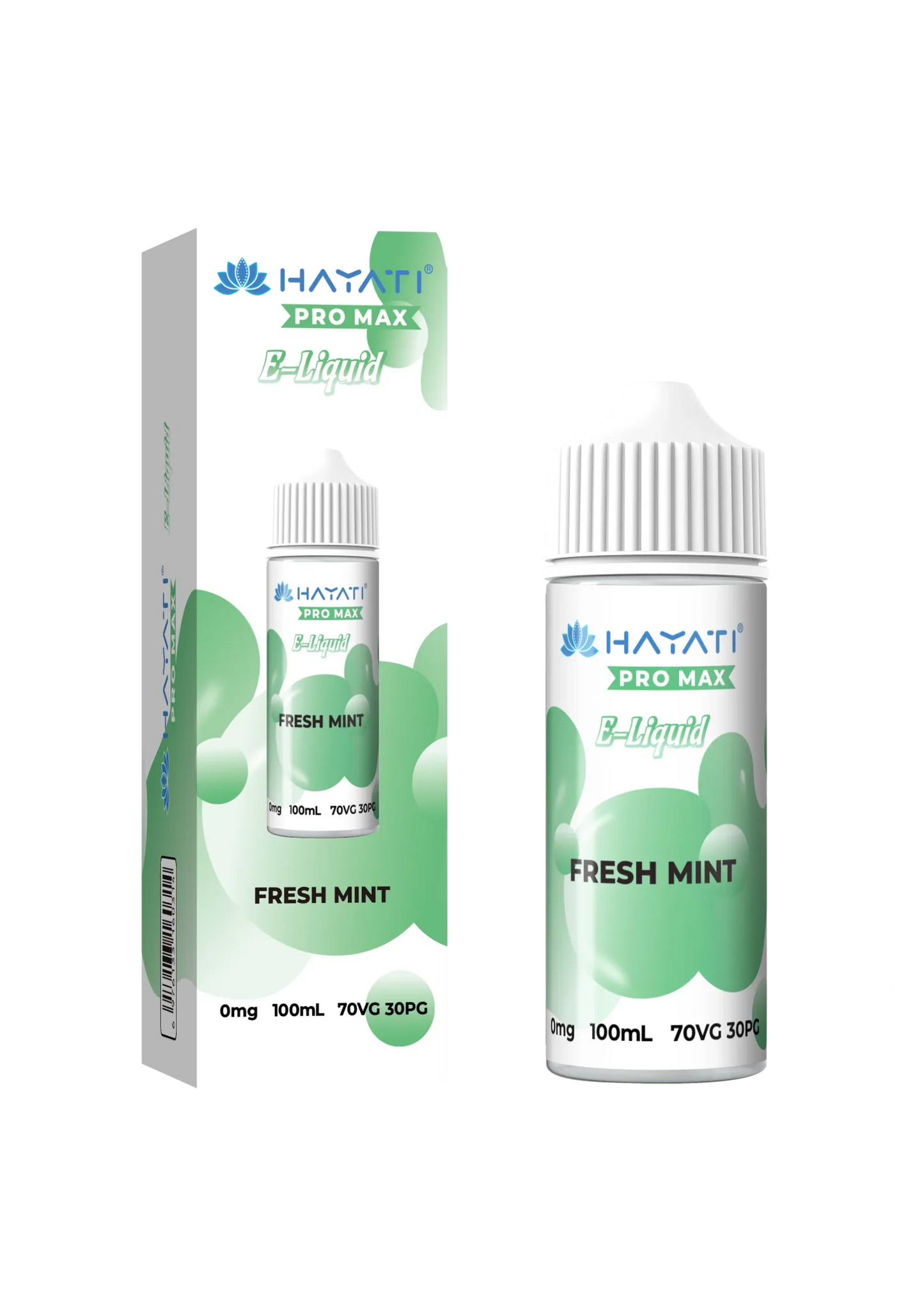 Fresh Mint flavoured Hayati Pro Max E-liquid 100ml Shortfill