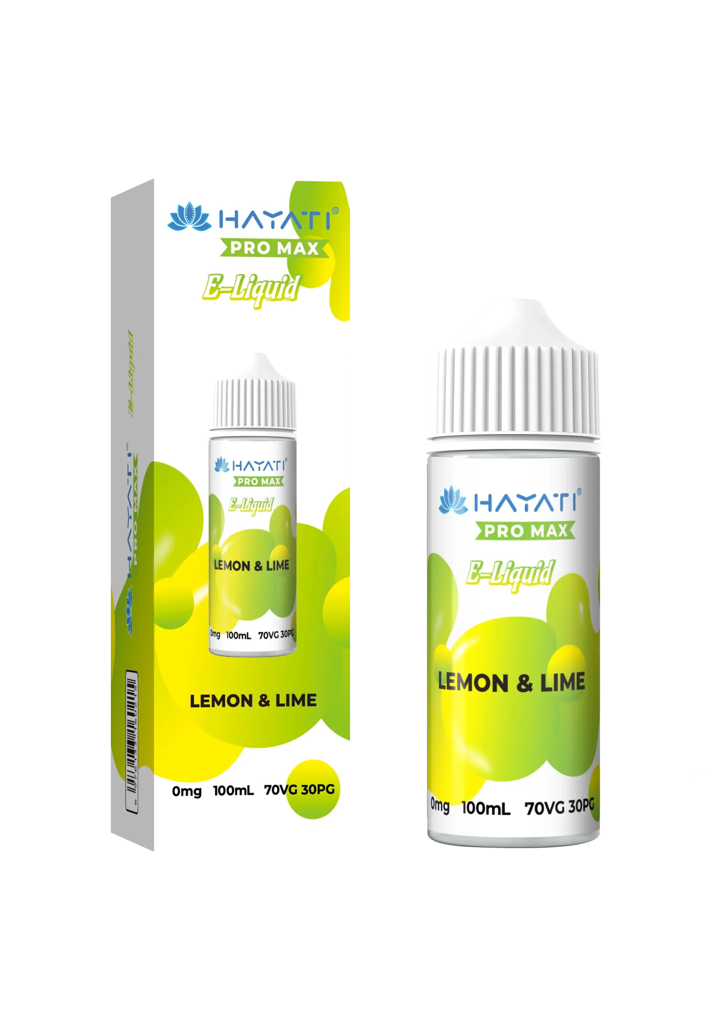 Lemon Lime flavoured Hayati Pro Max E-liquid 100ml Shortfill