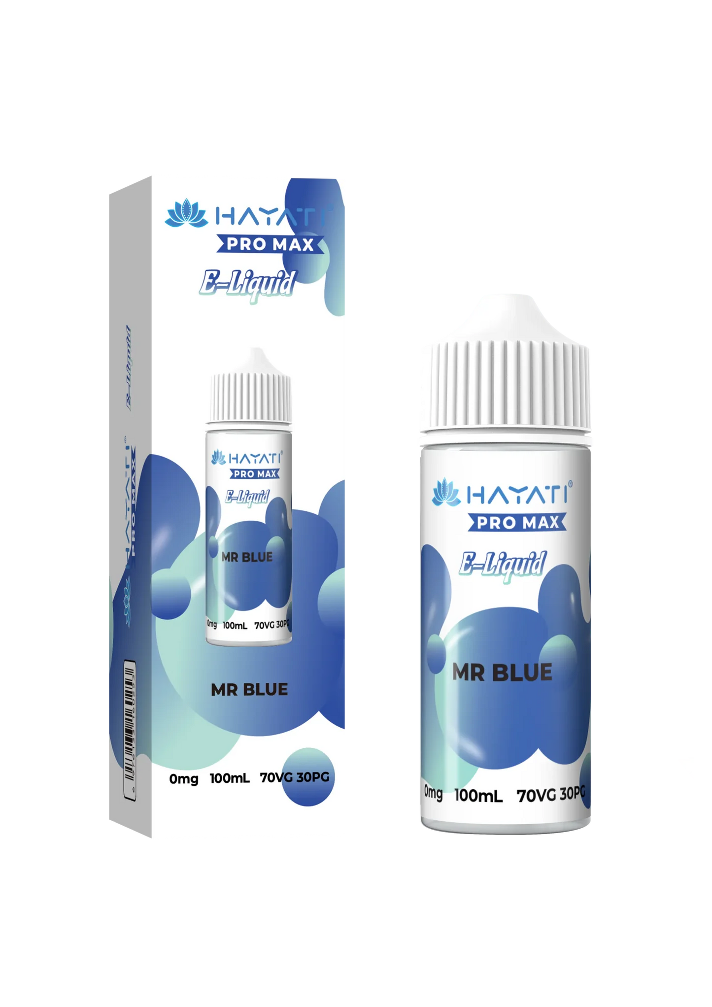 Mr Blue flavoured Hayati Pro Max E-liquid 100ml Shortfill