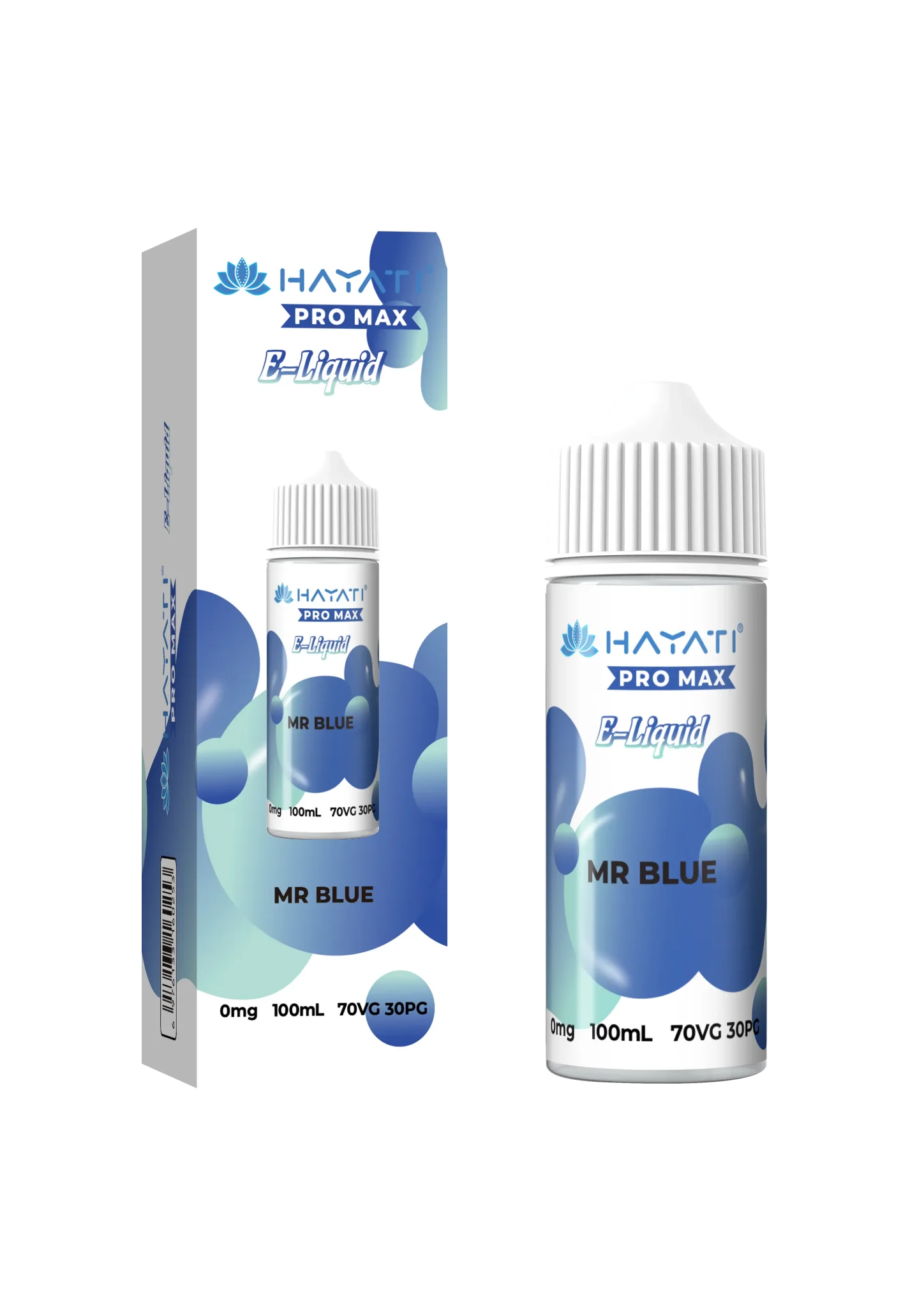 Mr Blue flavoured Hayati Pro Max E-liquid 100ml Shortfill