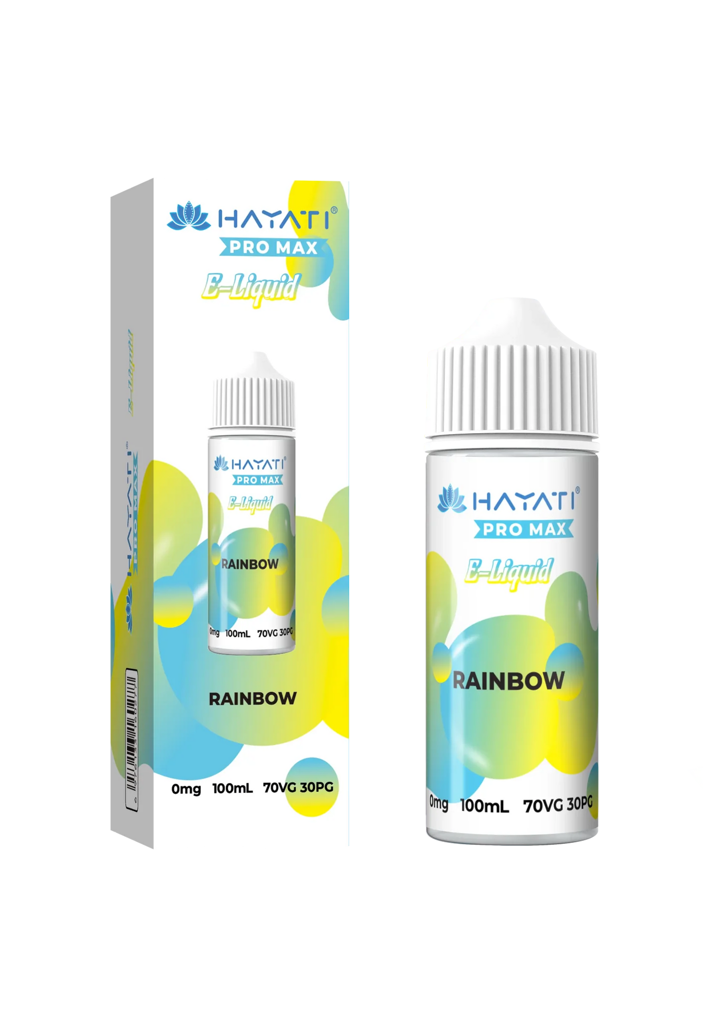 Rainbow flavoured Hayati Pro Max E-liquid 100ml Shortfill