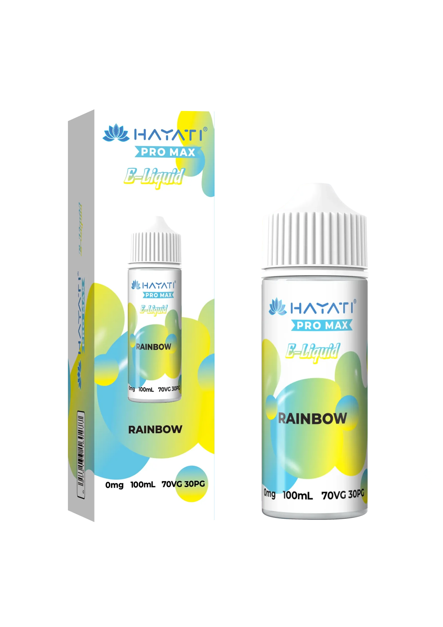 Rainbow flavoured Hayati Pro Max E-liquid 100ml Shortfill