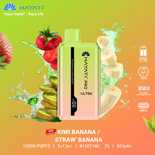 Kiwi Banana / Straw Banana flavour Hayati Pro Ultra 15000 Pod Device