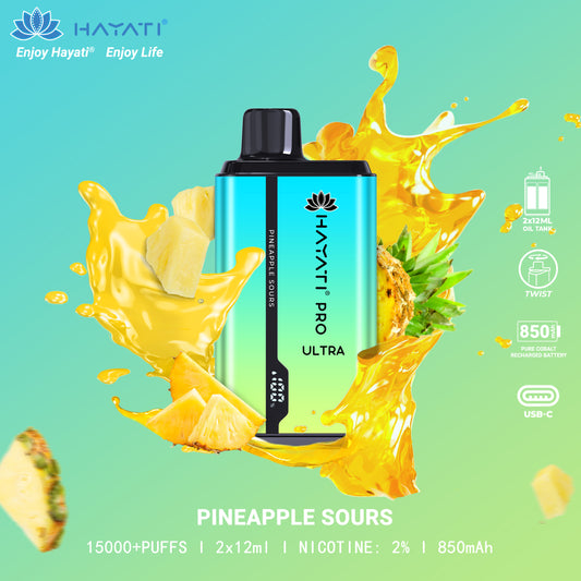 Pineapple Sours flavour Hayati Pro Ultra 15000 Pod Device