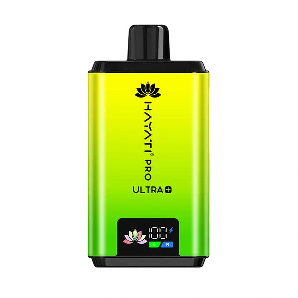 Lemon and Lime flavoured Hayati Pro Ultra Plus 25000 in Yellow and Green Colour 
