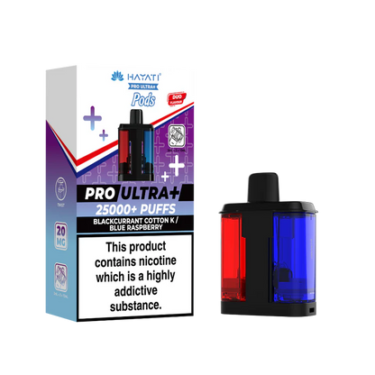 Hayati Pro Ultra Plus 25K Blackcurrant Cotton K / Blue Raspberry Flavored Prefilled Pod