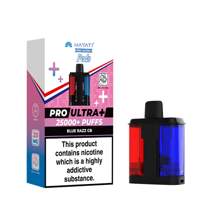 Hayati Pro Ultra Plus 25K Blue Razz GB Flavored Prefilled Pod