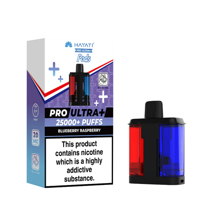 Hayati Pro Ultra Plus 25K Blueberry Raspberry Flavored Prefilled Pod