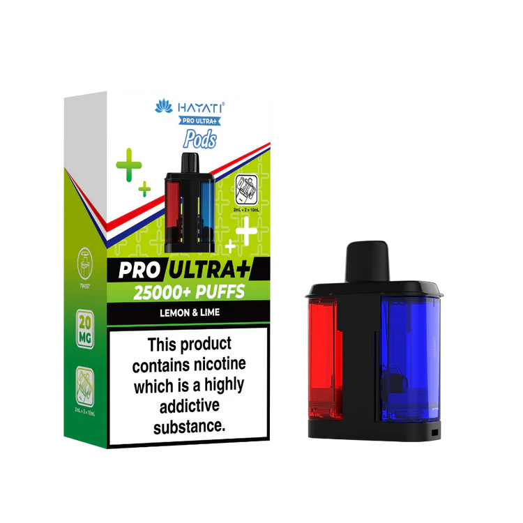 Hayati Pro Ultra Plus 25K Lemon and  Lime Flavored Prefilled Pod