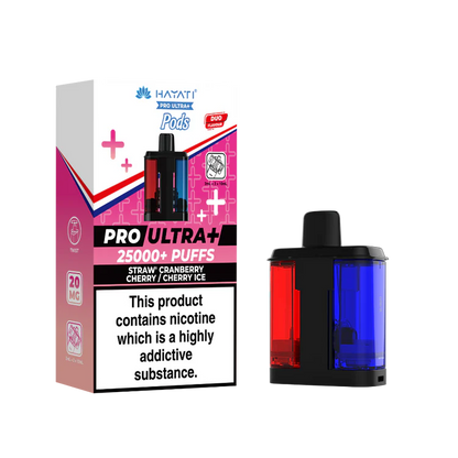 Hayati Pro Ultra Plus 25K Straw' Cranberry Cherry/ Cherry Ice Flavored Prefilled Pod