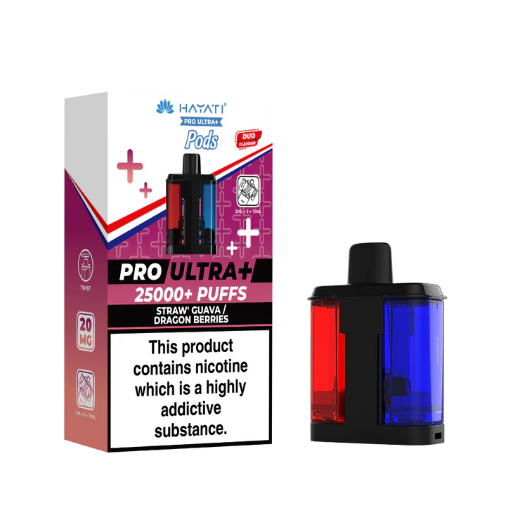 Hayati Pro Ultra Plus 25K Straw' Guava/Dragon Berries Flavored Prefilled Pod