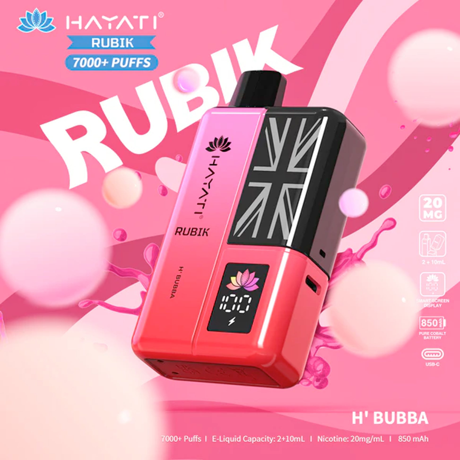 H Bubba flavoured Hayati Rubik 7000 Plus Puffs