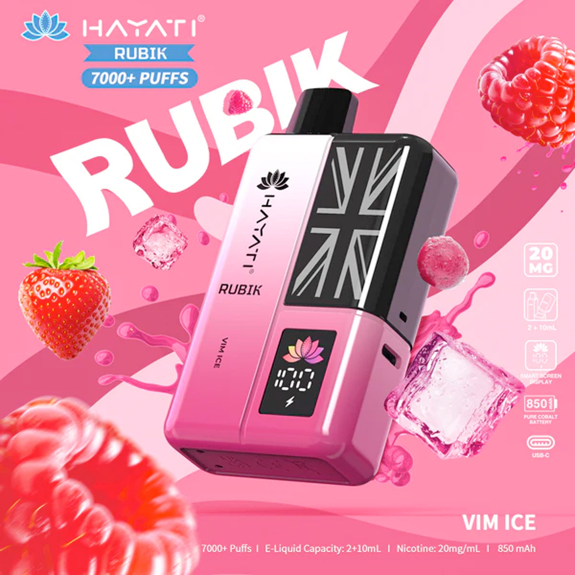 Vim Ice flavoured Hayati Rubik 7000 Plus Puffs