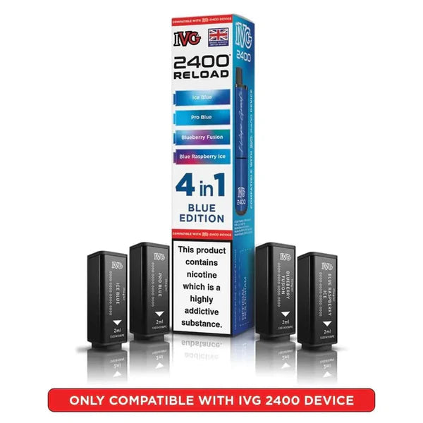 Blue Edition flavoured IVG 2400 Reload 4 in 1 Pod