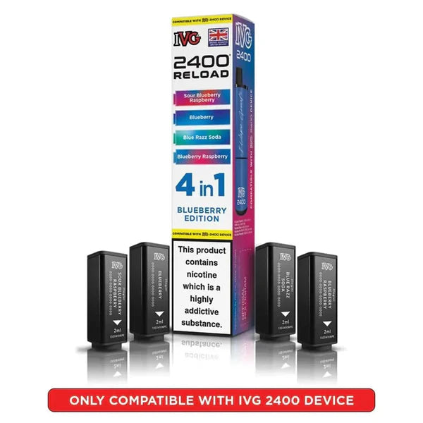 Blueberry Edition flavoured IVG 2400 Reload 4 in 1 Pod