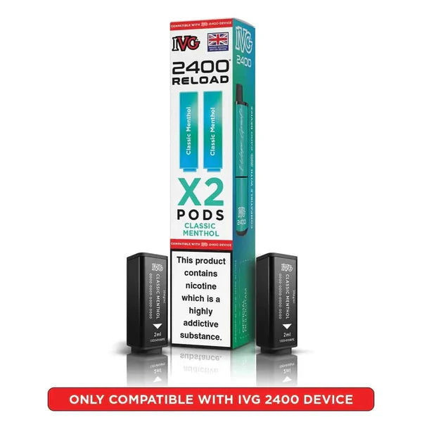 Classic Menthol Edition flavoured IVG 2400 Reload 4 in 1 Pod